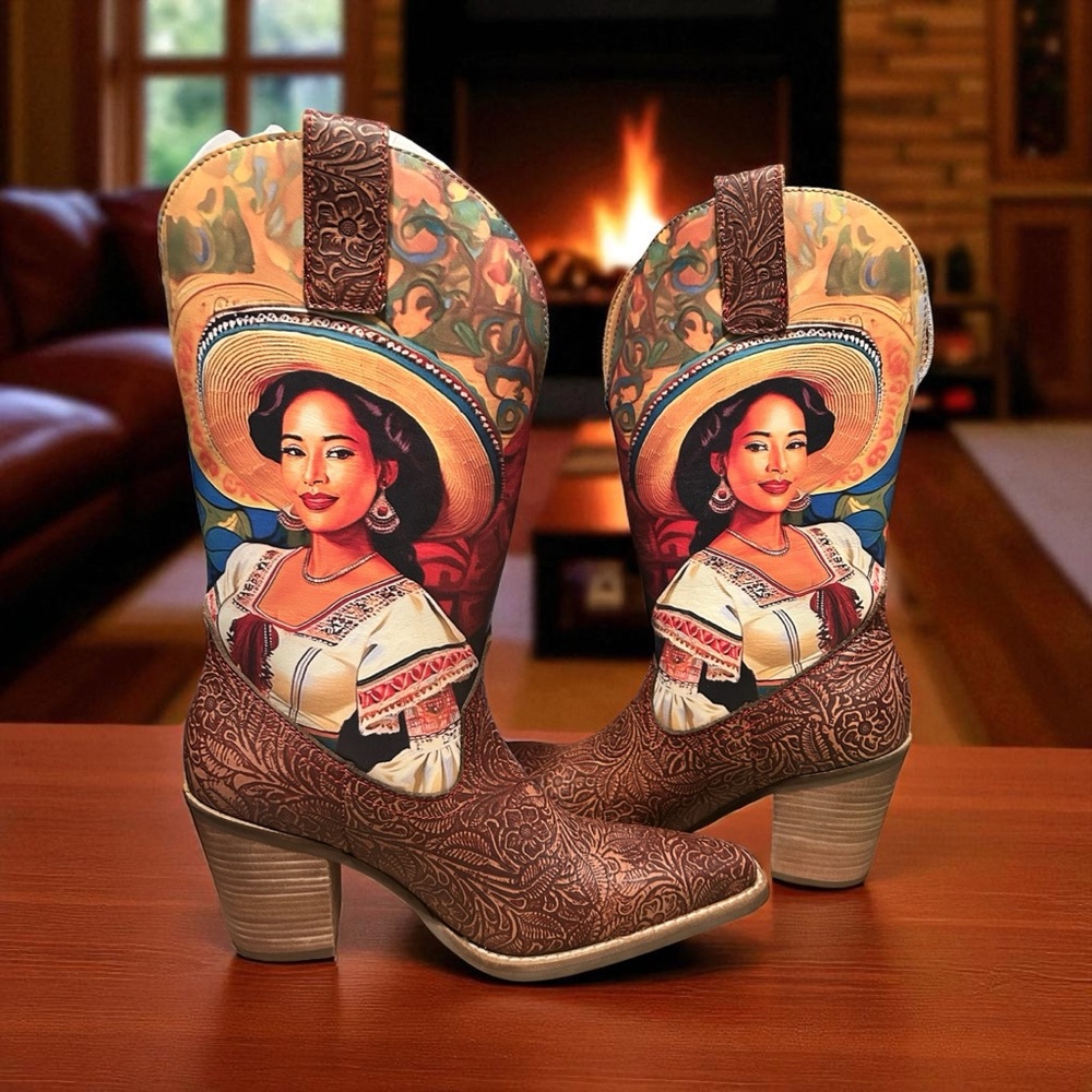 New Dingo Custom Colorful Western Cowboy Boots. Leather Made in Mexico